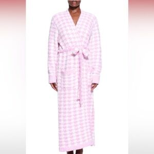 SKIMS PETAL HOUNDSTOOTH ROBE S/M